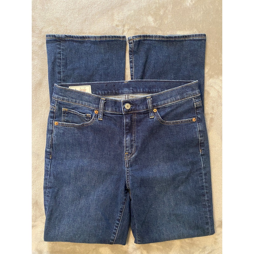Gap Jeans Sz 31/12R Blue Baby Boot Mid Rise Dark Wash Stretch Everyday Style